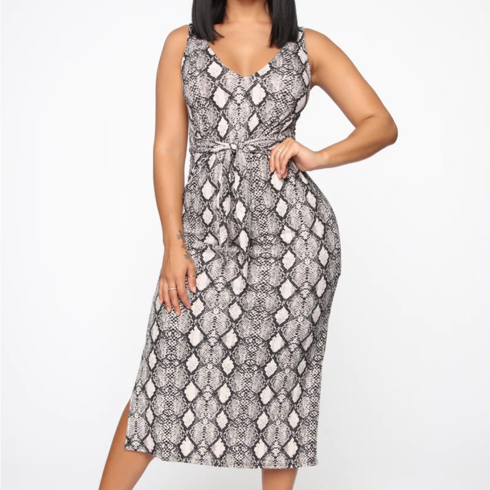 FN Snake Print MIDI Dress